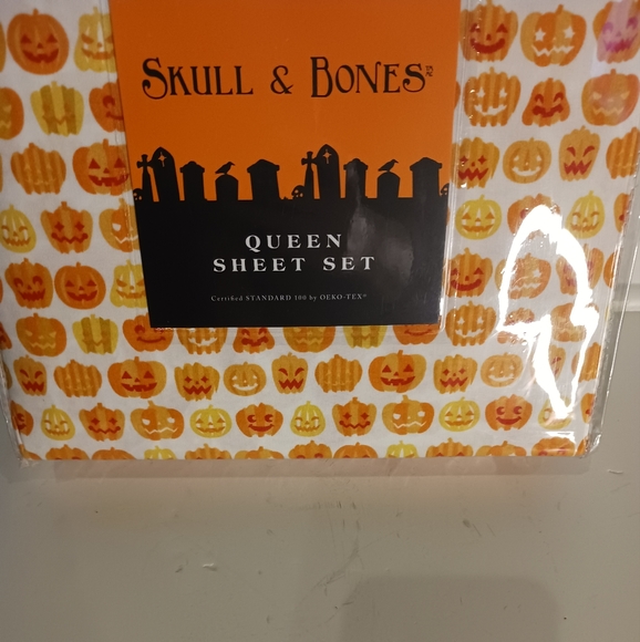 Queen size jack-o-lanterns bed sheets set - Picture 2 of 2